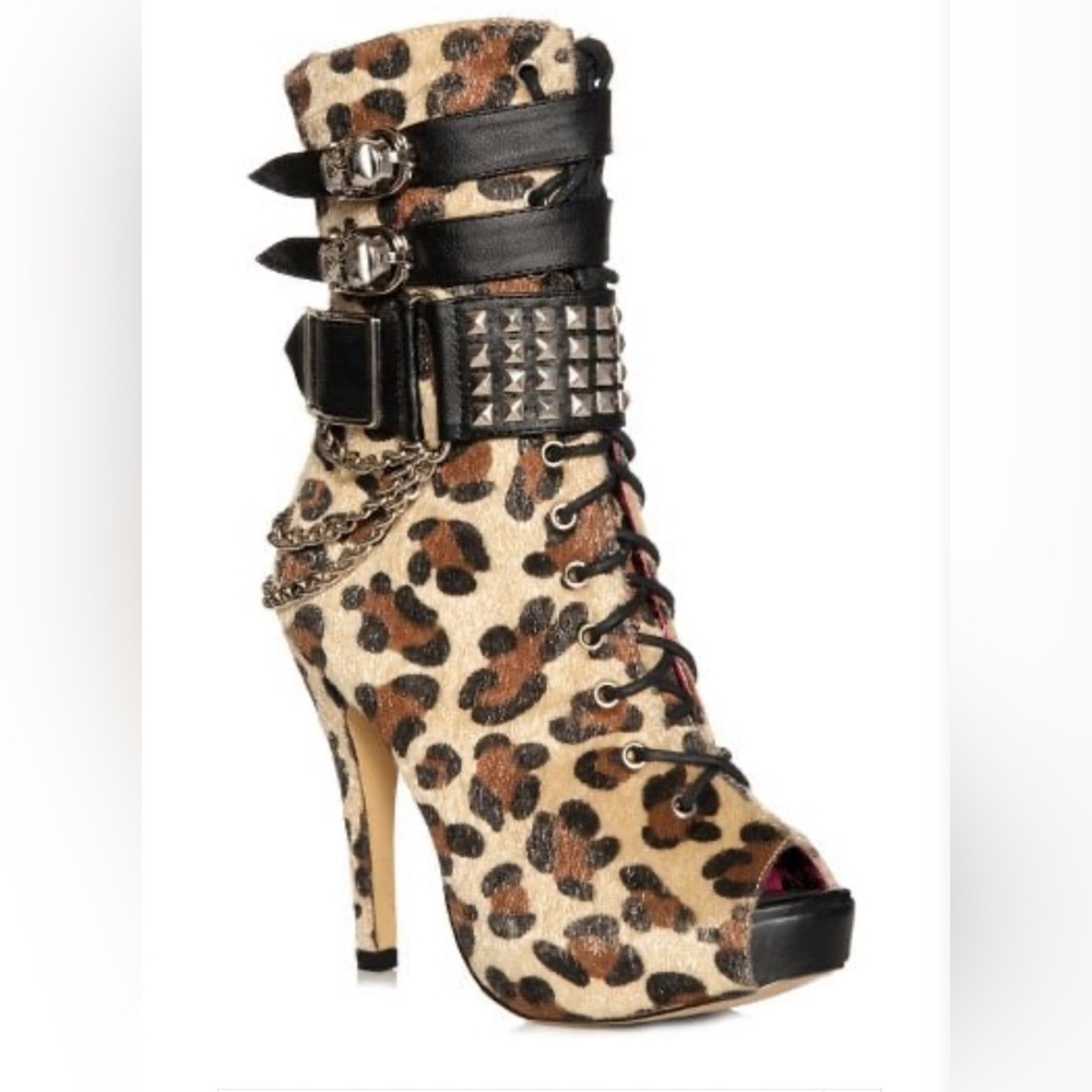 Abbey Dawn by Avril Lavigne Leopard Print Heeled Boots